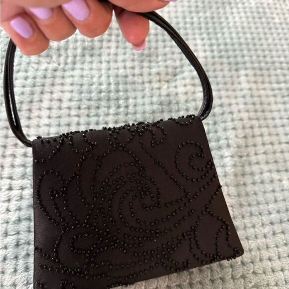 Chic Black Beaded Women's Clutch - Picture 1 of 5